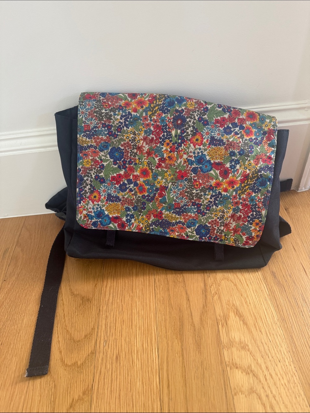 Cyrillus Paris Floral Print Messenger Backpack for Kids